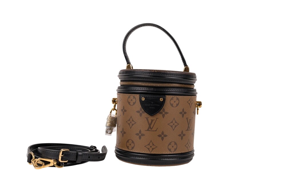Louis Vuitton Caramel Brown Cannes Top Handle Bag Monogram Reverse Coated Canvas